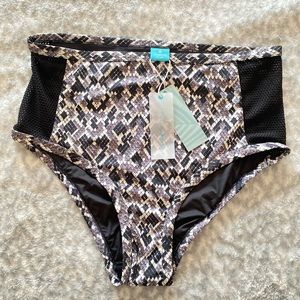 Women's Coastal Blue Bikini Bottoms - Sz 1X